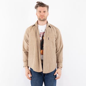 90&#39;s Corduroy Men Shirt, Mens Size M Shirt, Cord Button Up, Grunge Wear, 90s Streetwear, Trucker Corduroy Shirt, Urban Streetwear, Americana