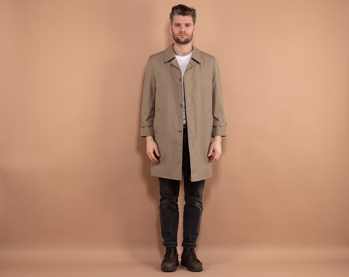 Beige Mac Coat 70s, Size S Mac Overcoat, Retro Mac Overcoat, Layering Coat, Office Coat, Commuter Coat, Minimalist Outerwear, Spring Coat