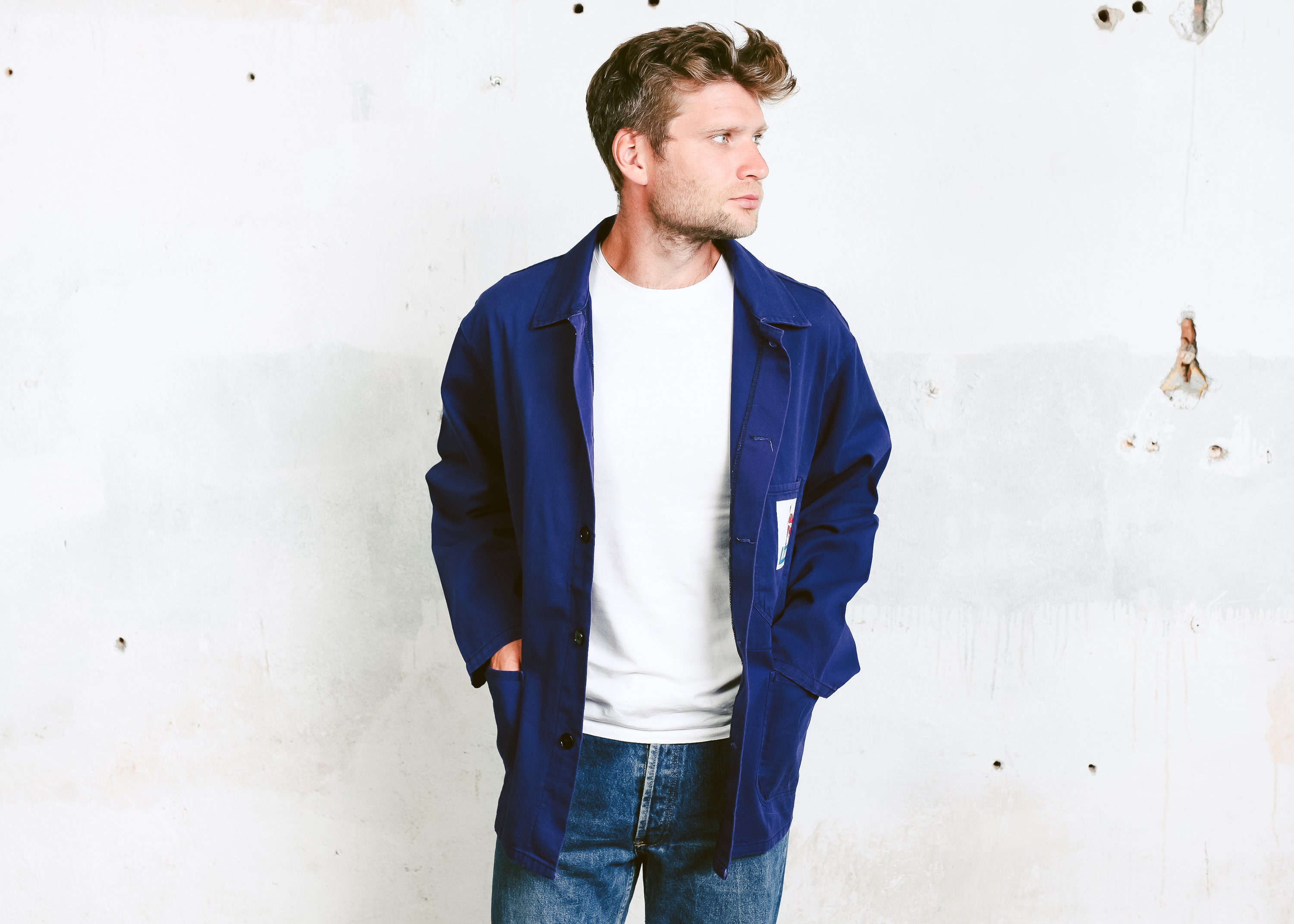 blue work clothes