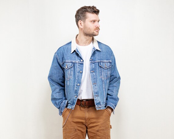 90's Vintage Denim Jacket Men Jean 