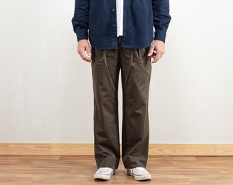 Vintage Grey Chino Pants Men Classic 