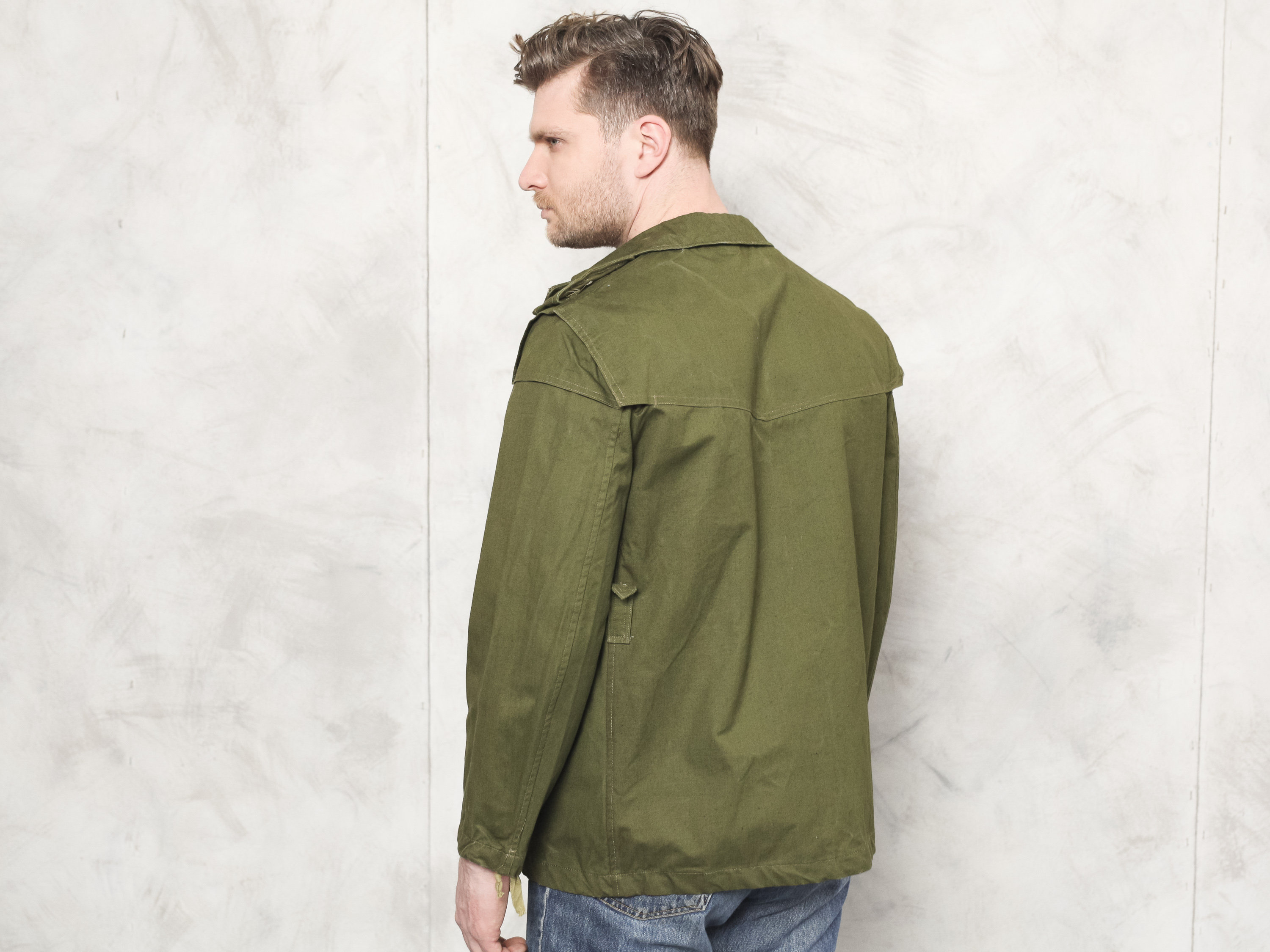 Vintage Army Jacket military surplus green army field jacket combat