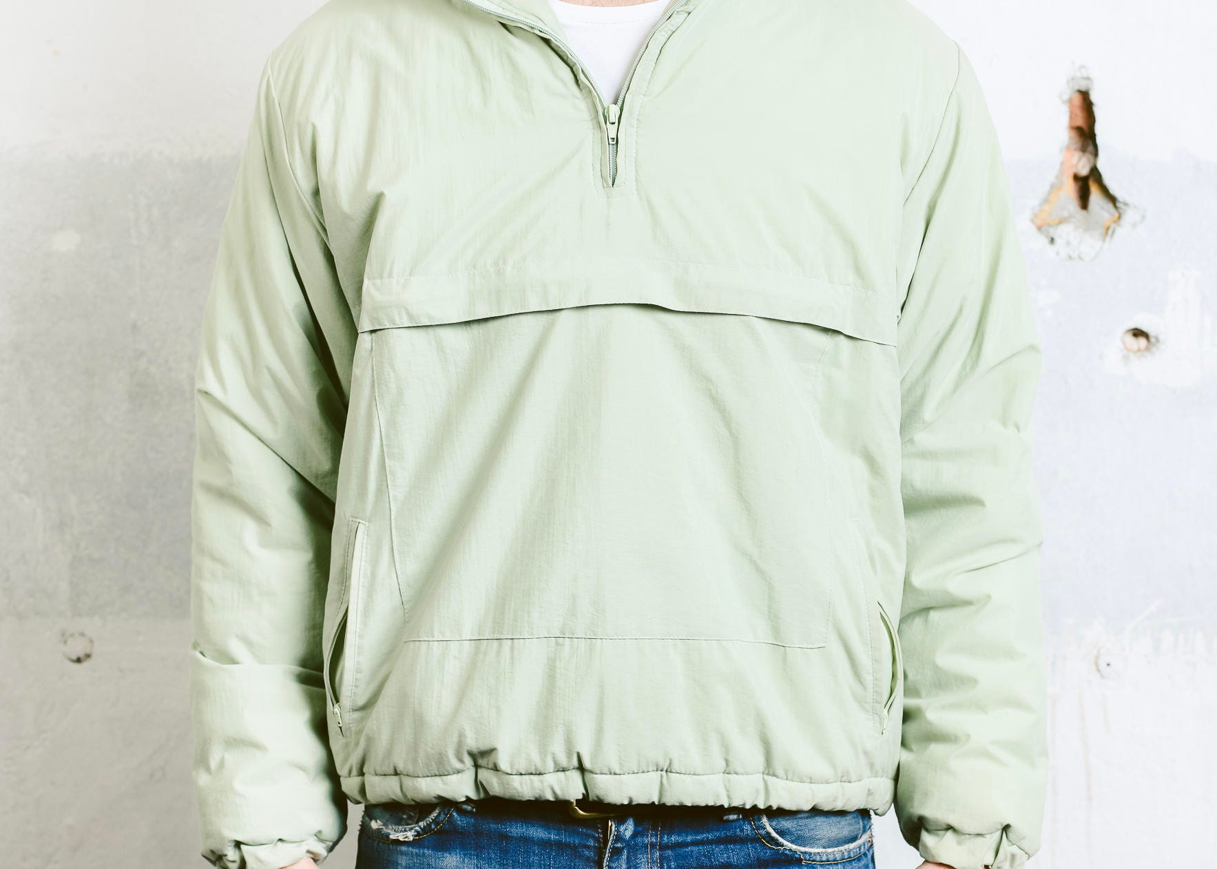 Mens 80s SKI JACKET . Vintage Smock Coat Snowboarding Jacket Puffer