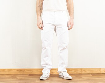 Carhartt Work Pants WIP men vintage 00s white regular ruck single knee trousers carpenter utility urban workwear 100% cotton size medium M