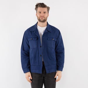 80s Vintage Men Chore Jacket, Size M/L Work Jacket, Vintage Workwear, Industrial Wear, Blue Collar Jacket, Mechanic Shirt, Utility Wear