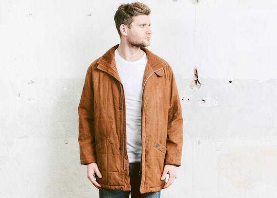 Vintage Velour Parka Jacket . Mens Brown Velvet Co
