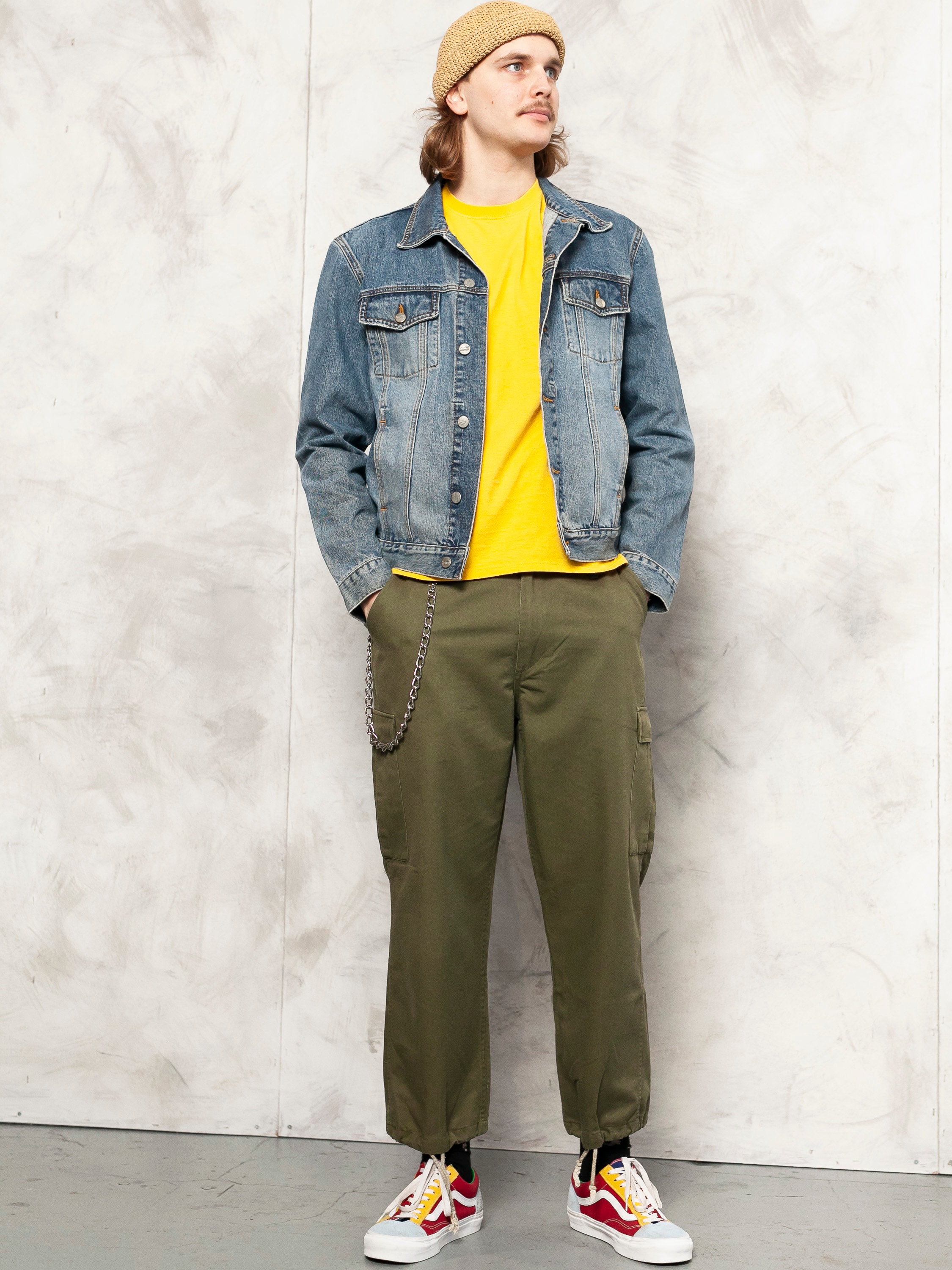 Grunge Denim Jacket vintage 90s street jean jacket distressed fashion ...
