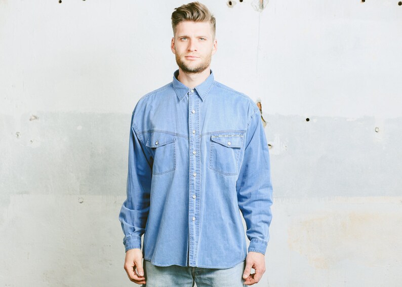 90s denim shirt men