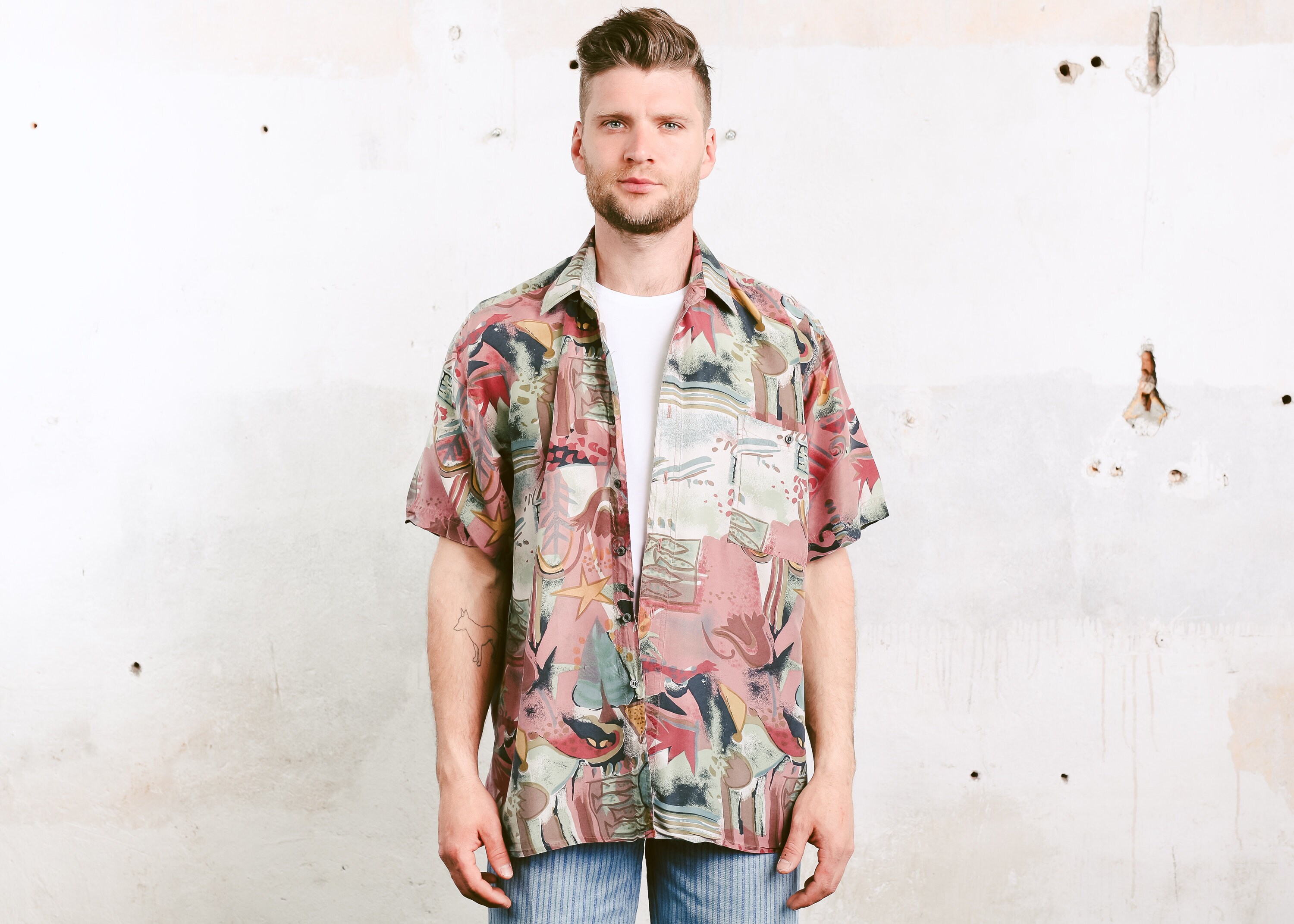 silk shirt mens 90s