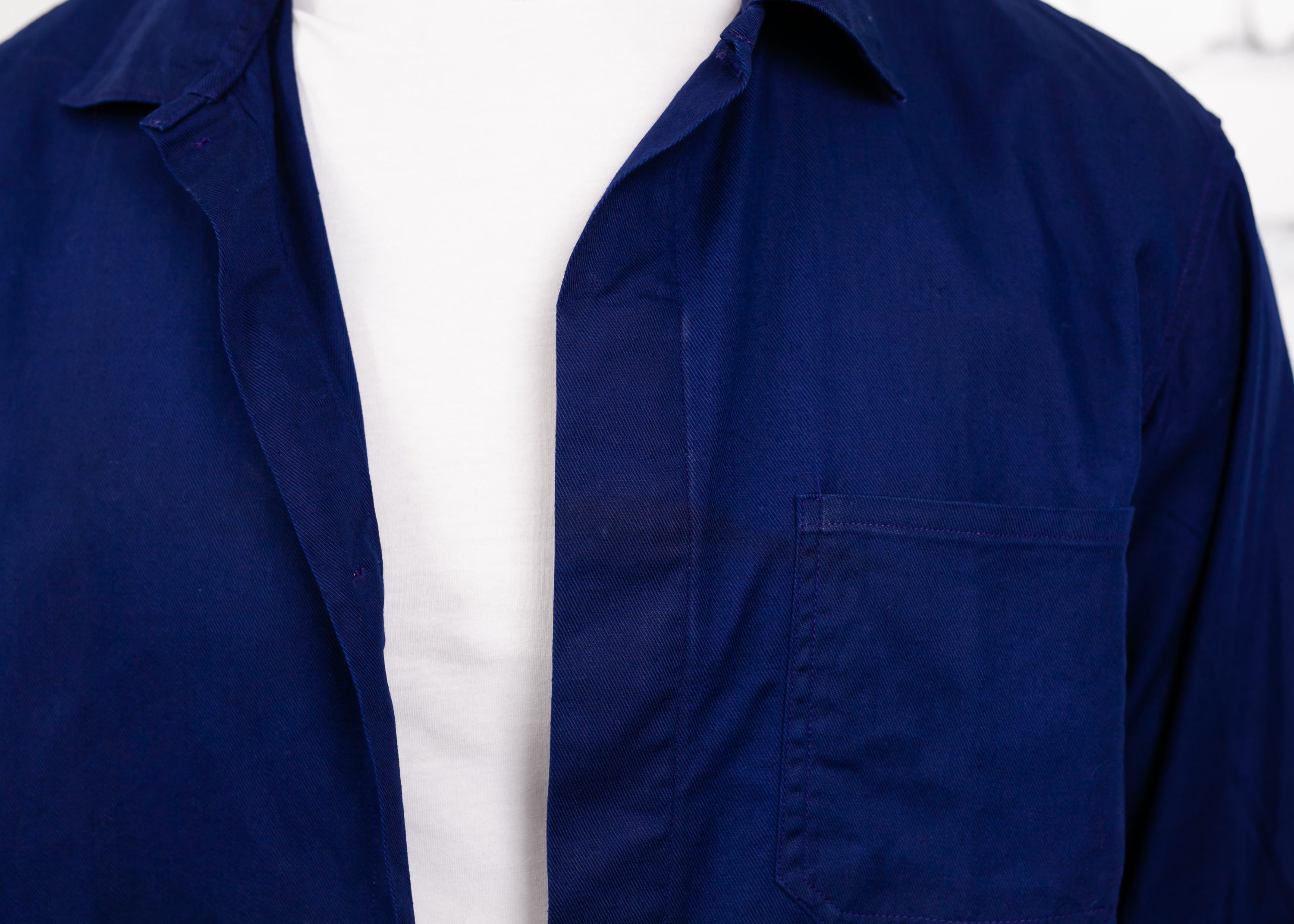 Blue Men Chore Jacket . Blue Work Jacket Vintage Workwear Indigo Blue