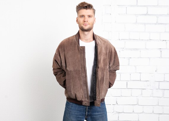 vintage brown bomber jacket