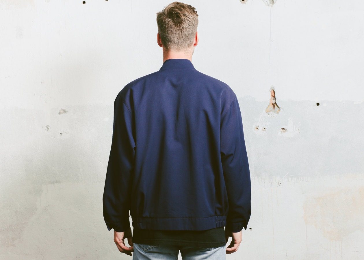 Vintage Uniform JACKET . Men's Bomber Jacket 80s Army Navy Blue Utility ...