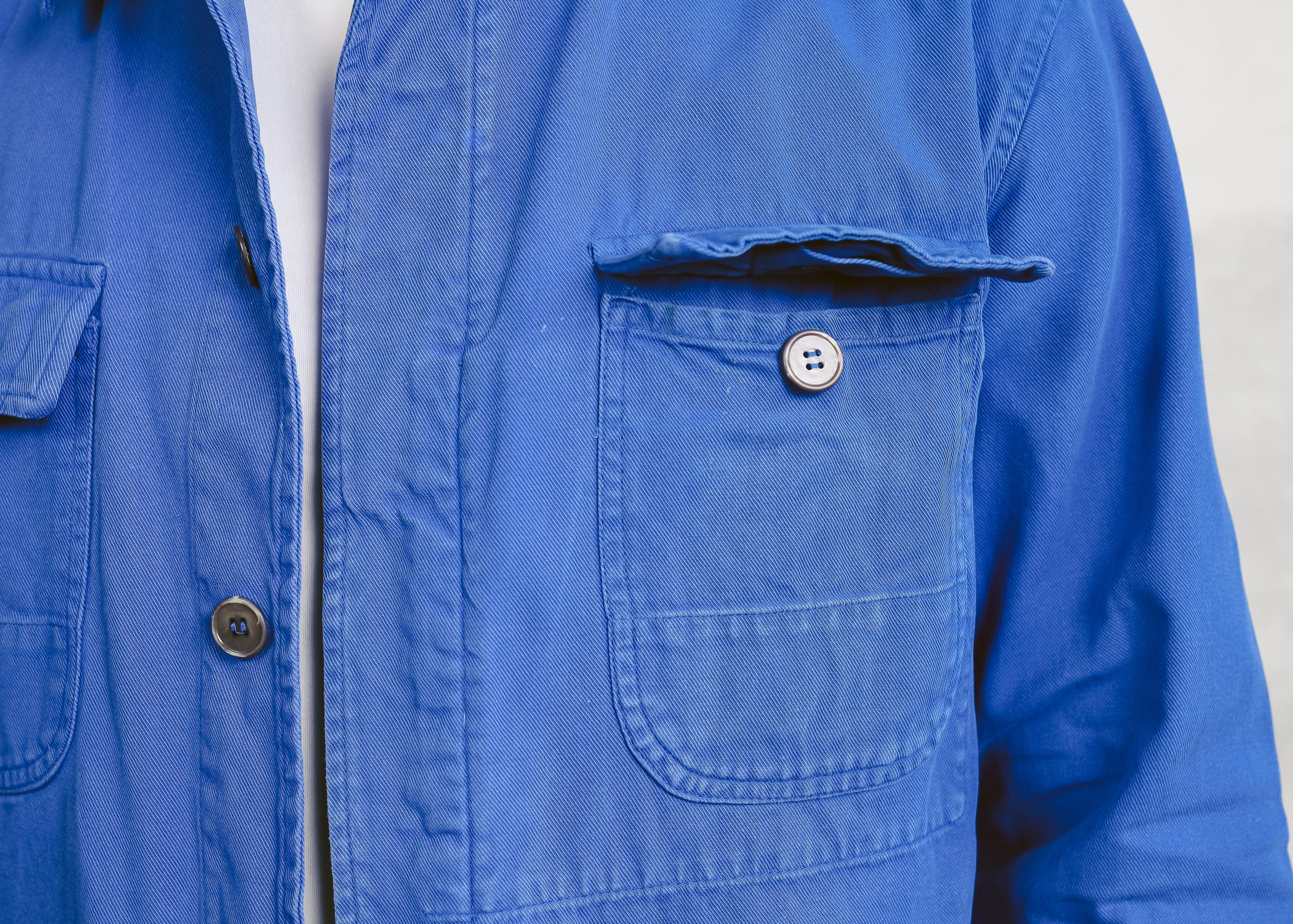 Vintage Denim Work Jacket . 80s Chore Jacket Men Workwear Canvas Blue ...