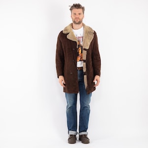 Mens Sheepskin Coat, Size Medium M, Vintage Shearling Coat, Vintage Barn Jacket, 70s Winter Coat, Mens Clothing, Outerwear, BetaMenswear