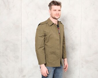 Vintage Army Jacket military surplus green army field jacket combat button up men clothing outerwear boyfriend gift size medium S