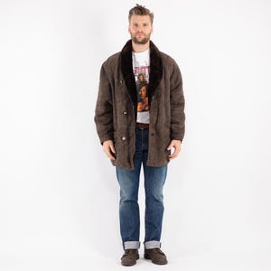 80&#39;s Sheepskin Shearling Coat, Size L, Western Barn Coat, Vintage Shearling Coat, Mens Clothing Gift, Winter Warm Coat, BetaMenswear