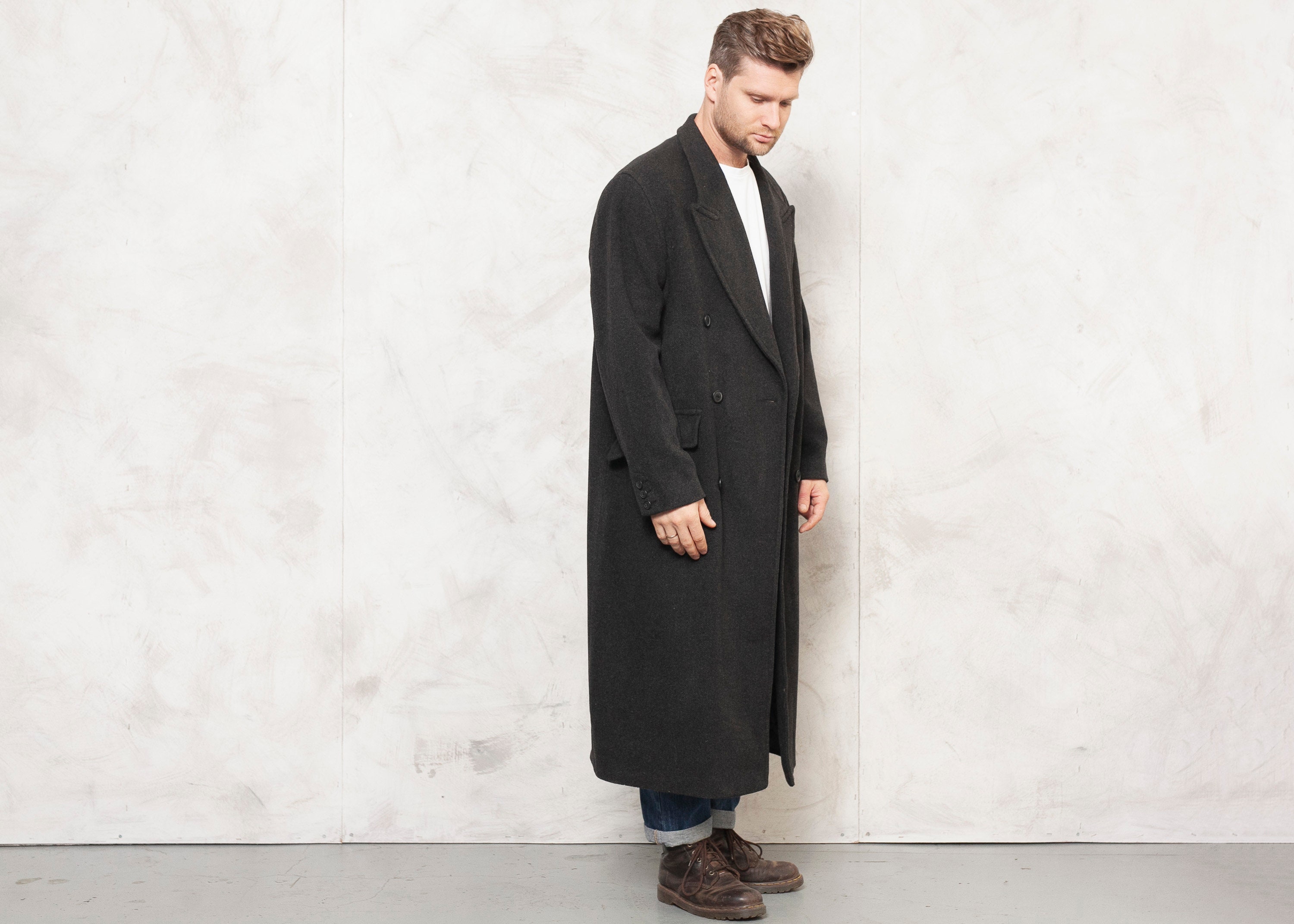 mens textured overcoat