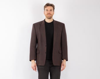 70s Vintage Wool Blazer, Retro Sport Coat, Men's Size L
