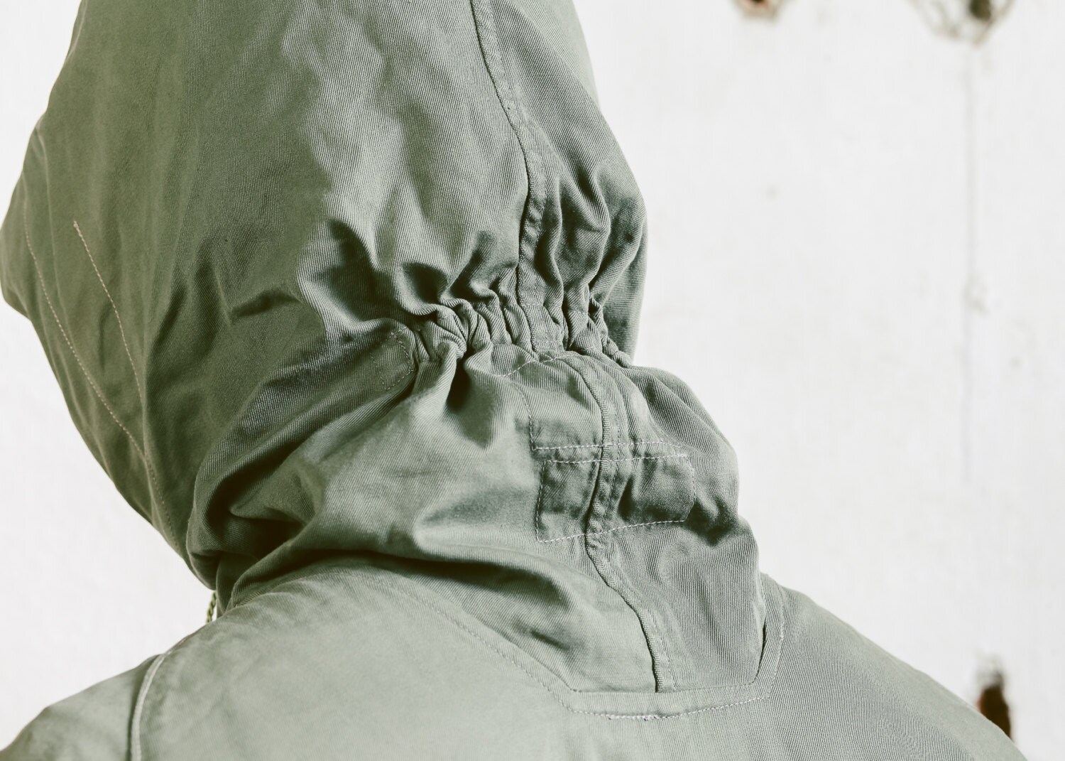 Vintage 1940s Smock JACKET . Mens 40s Anorak Jacket Khaki Green Post