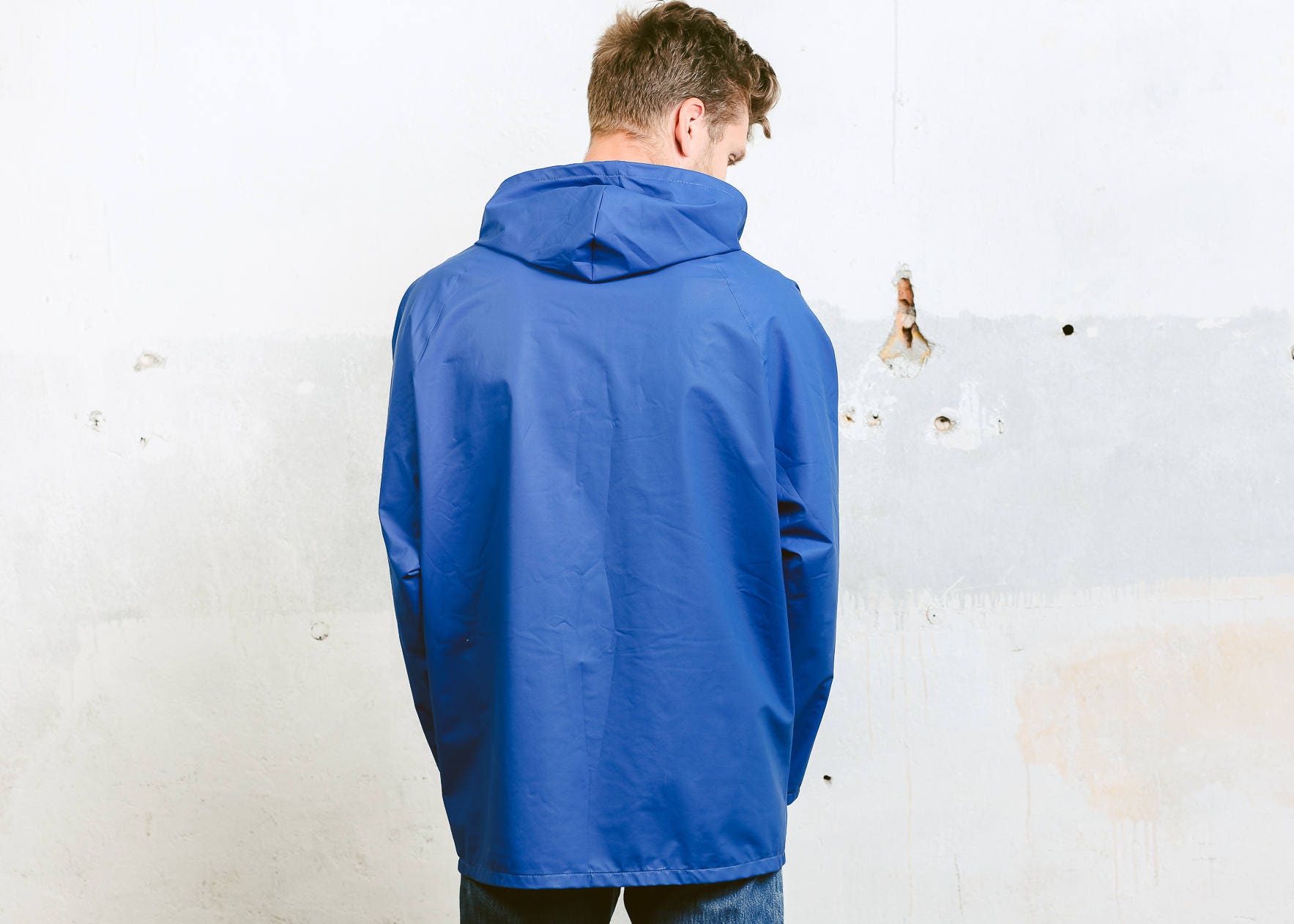 Vintage Rain Jacket . 80s Windbreaker Jacket Festival Coat Outerwear