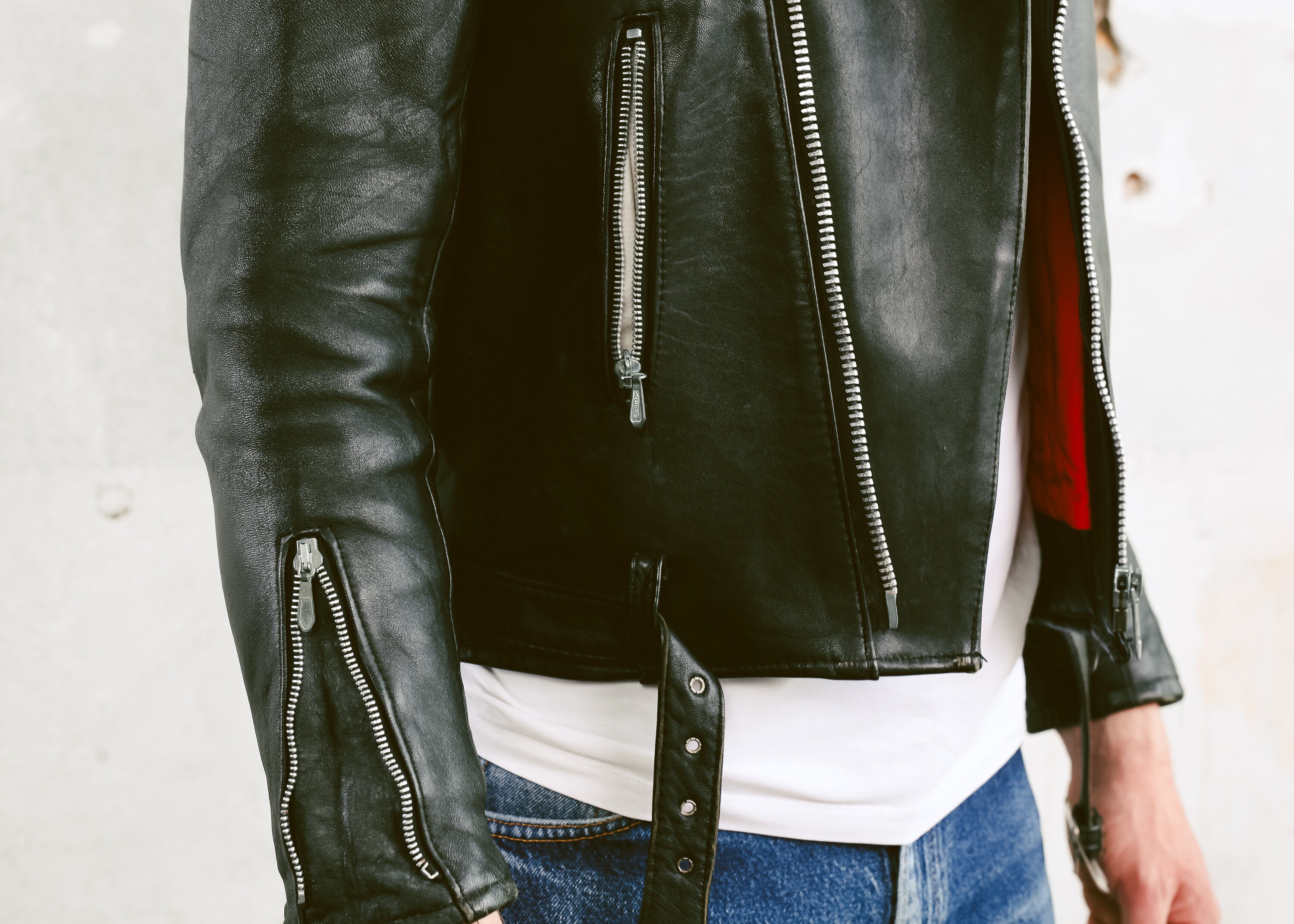 black jacket red inside