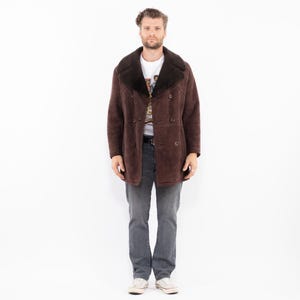 70&#39;s Sheepskin Shearling Coat, Men&#39;s Size M Vintage Shearling Coat, Western Ranch Wear, Western Apparel, Marlboro Man Coat, 70s Outerwear