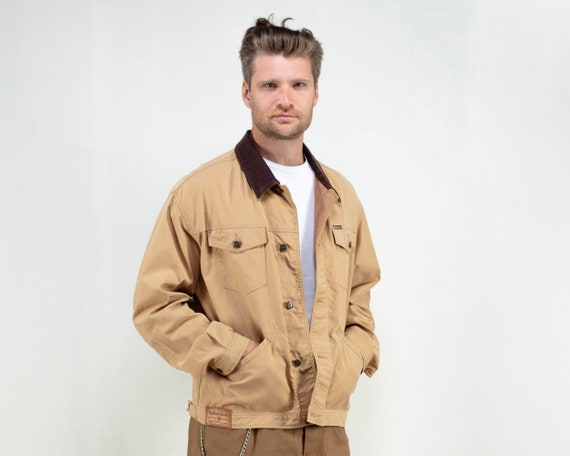 Marlboro Classics Jacket Men Spring Vintage 90s Jacket Beige Light