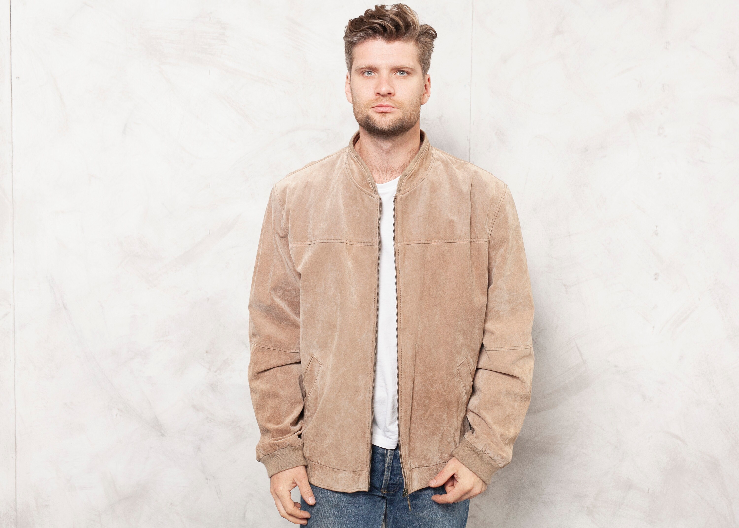 beige suede jacket mens