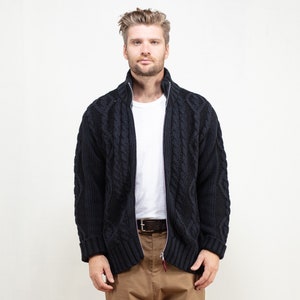 80s Marlboro Leisure Wear カーディガン 48 ブラウン Marlboro Classics Cardigan Men Blue Vintage 80s Knit Cardigan