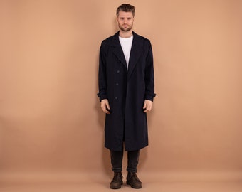 90er Jahre Herren Trenchcoat, Größe L Vintage Trenchcoat, Einreiher, Herrenbekleidung, Pendlermantel, Frühlingskleidung, Minimalistische Oberbekleidung