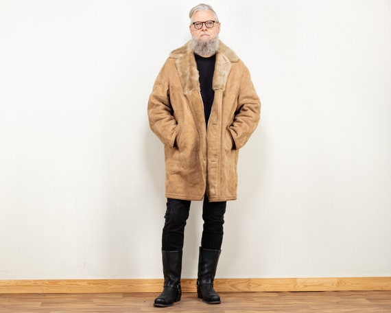 Vintage Sheepskin Coat Size Extra Large XL Mens Sherpa Coat Etsy