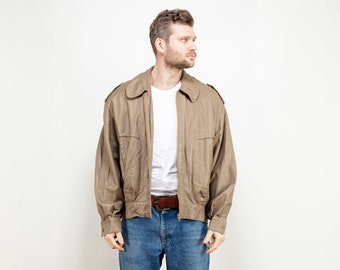 Veste en cuir des années 80, grande taille L, pardessus vintage pour hommes, vêtements de printemps, vêtements pour hommes, veste en cuir décontractée, vêtements grunge, vêtement bêta pour hommes