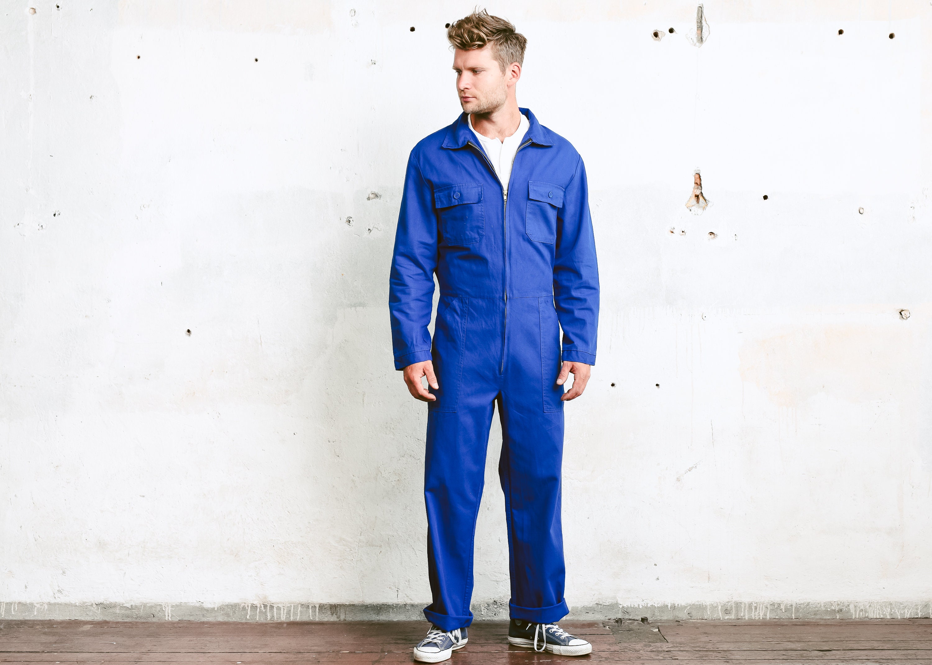 navy blue work jumpsuit