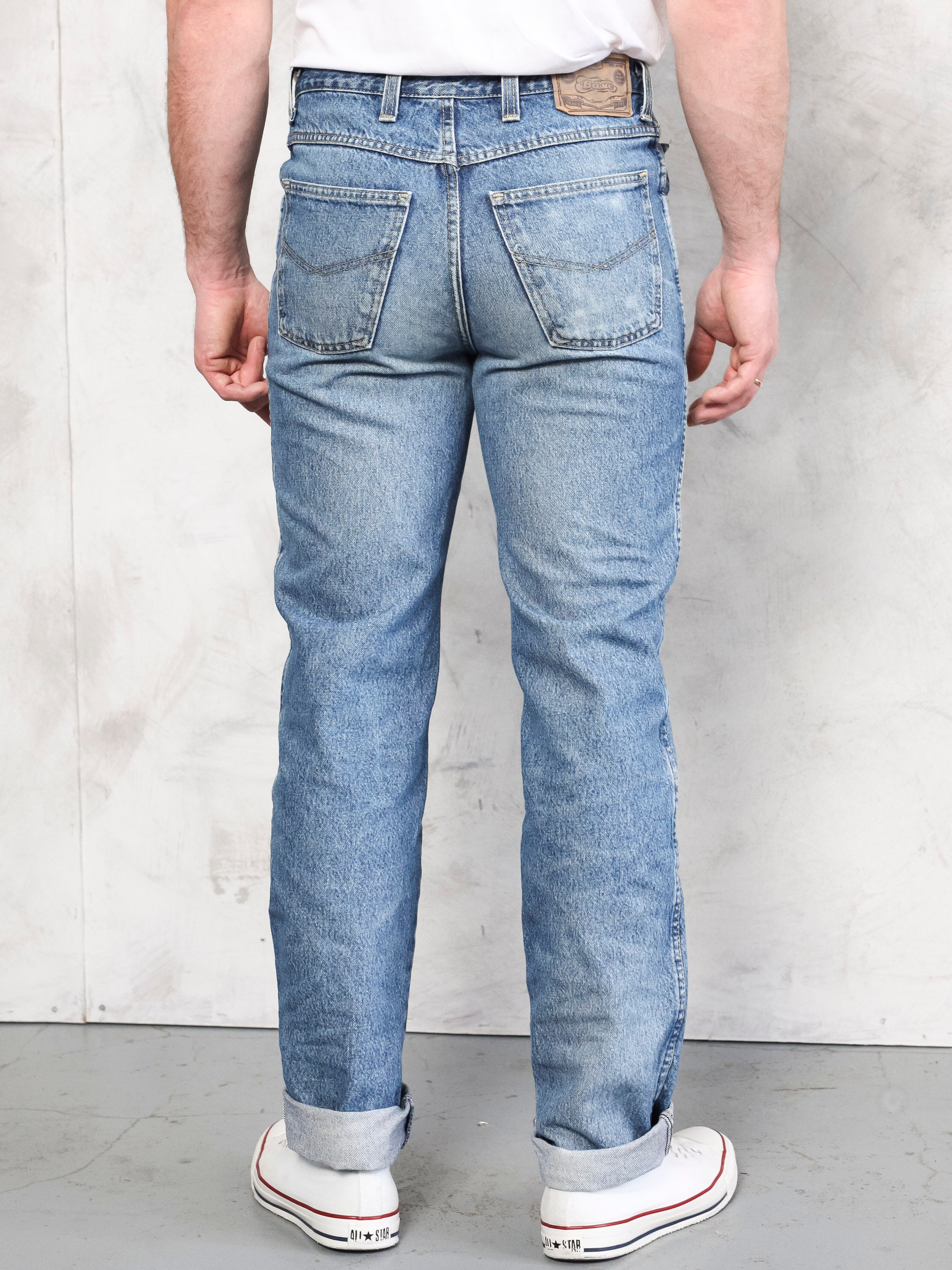 Classic Denim Jeans vintage 90s straight fit men trousers | Etsy