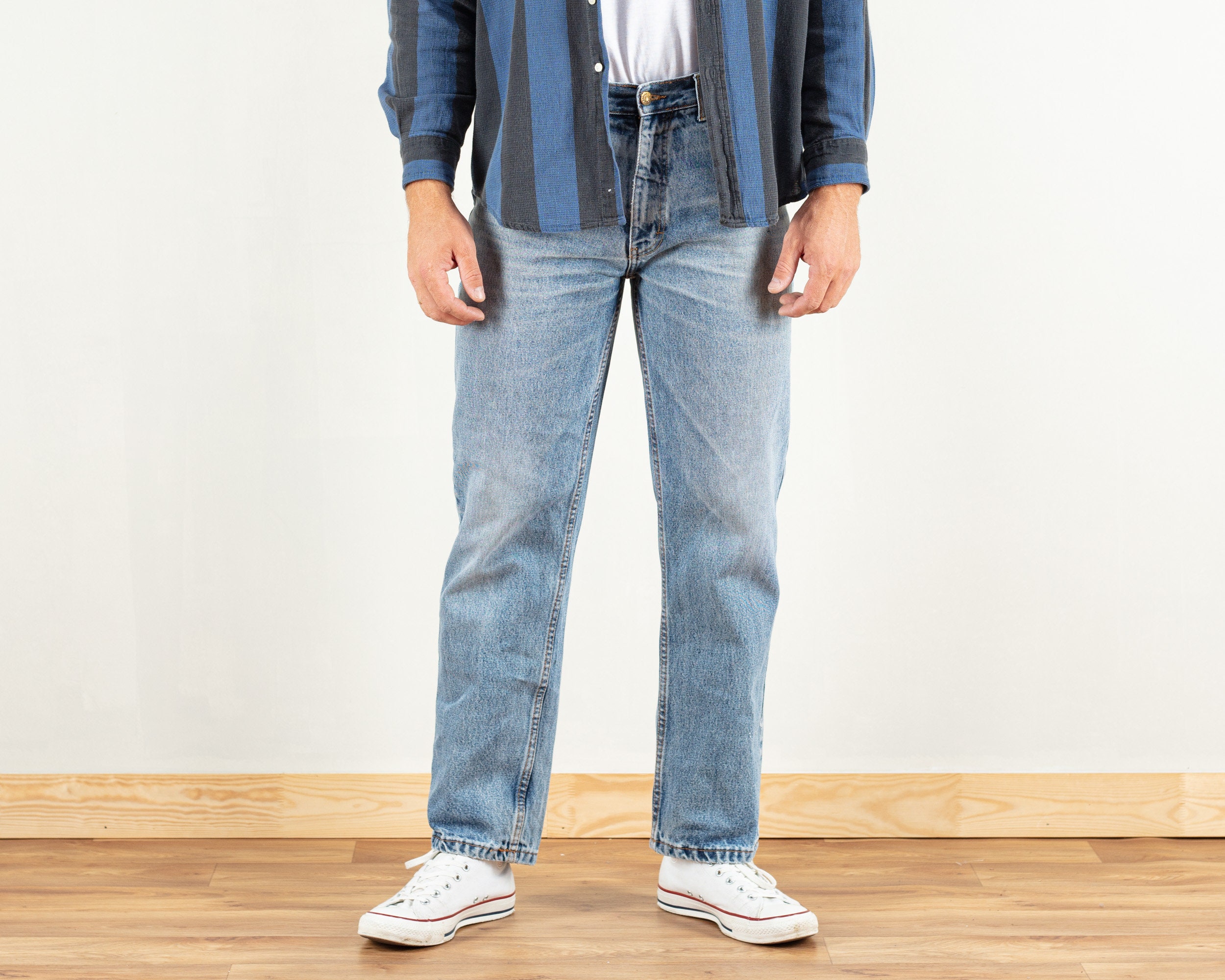 Vintage Men Jeans Light Wash Jeans Denim Pants Men Vintage 90s Men