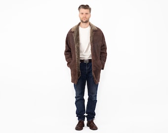 90s Classic Sheepskin Shearling Coat, Men's Size L/XL