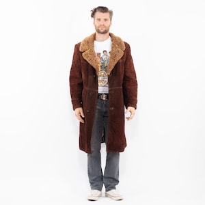 70&#39;s Sheepskin Shearling Coat, Men&#39;s Size M Vintage Shearling Coat, Western Ranch Wear, Western Apparel, Marlboro Man Coat, 70s Outerwear