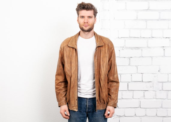 Vintage Leather Jacket . Men's 90s 