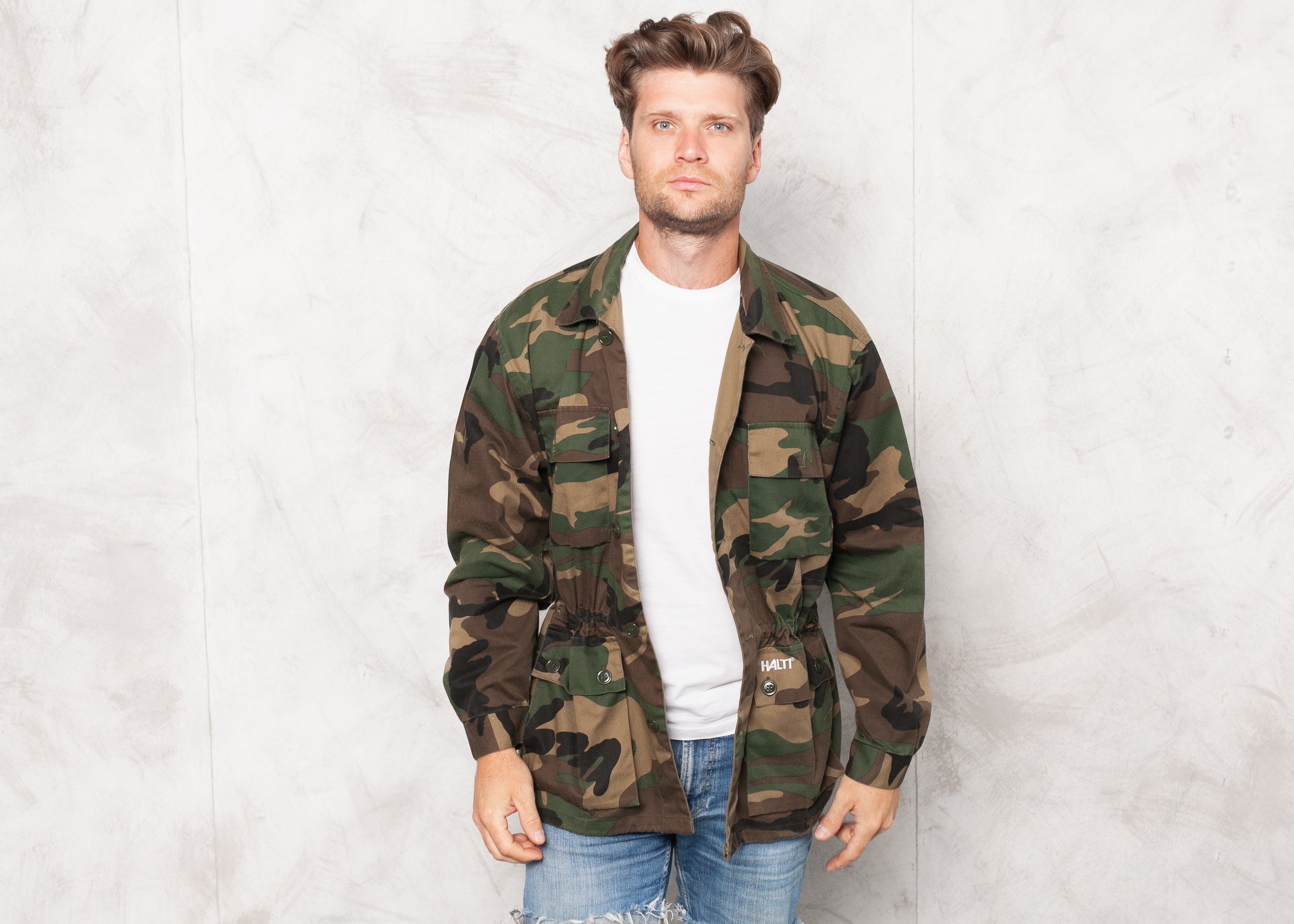 Camo utility hotsell jacket mens