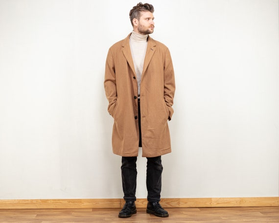 Wool Men Coat Brown 90's Pierre Cardin Camel Overcoat - Etsy
