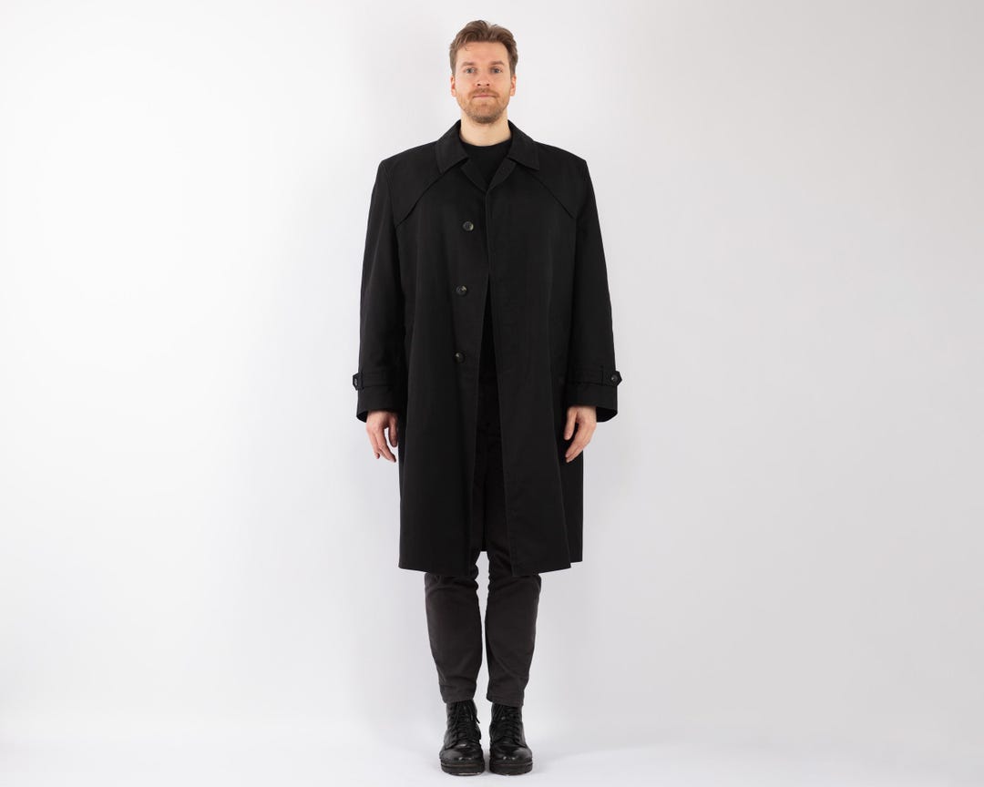 古着　ヴィンテージ　黒 トレンチコート ダブルブレスト il_1080xN.6770049067_m627.jpg