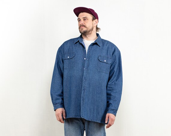 Padded Denim Shirt Vintage Insulated 