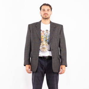 80er Jahre Grauer Wollblazer, Herren Größe L Graue Wolljacke, Retro Sport Mantel, Retro Business Wear, Traditionsmode, Old Geld Stil