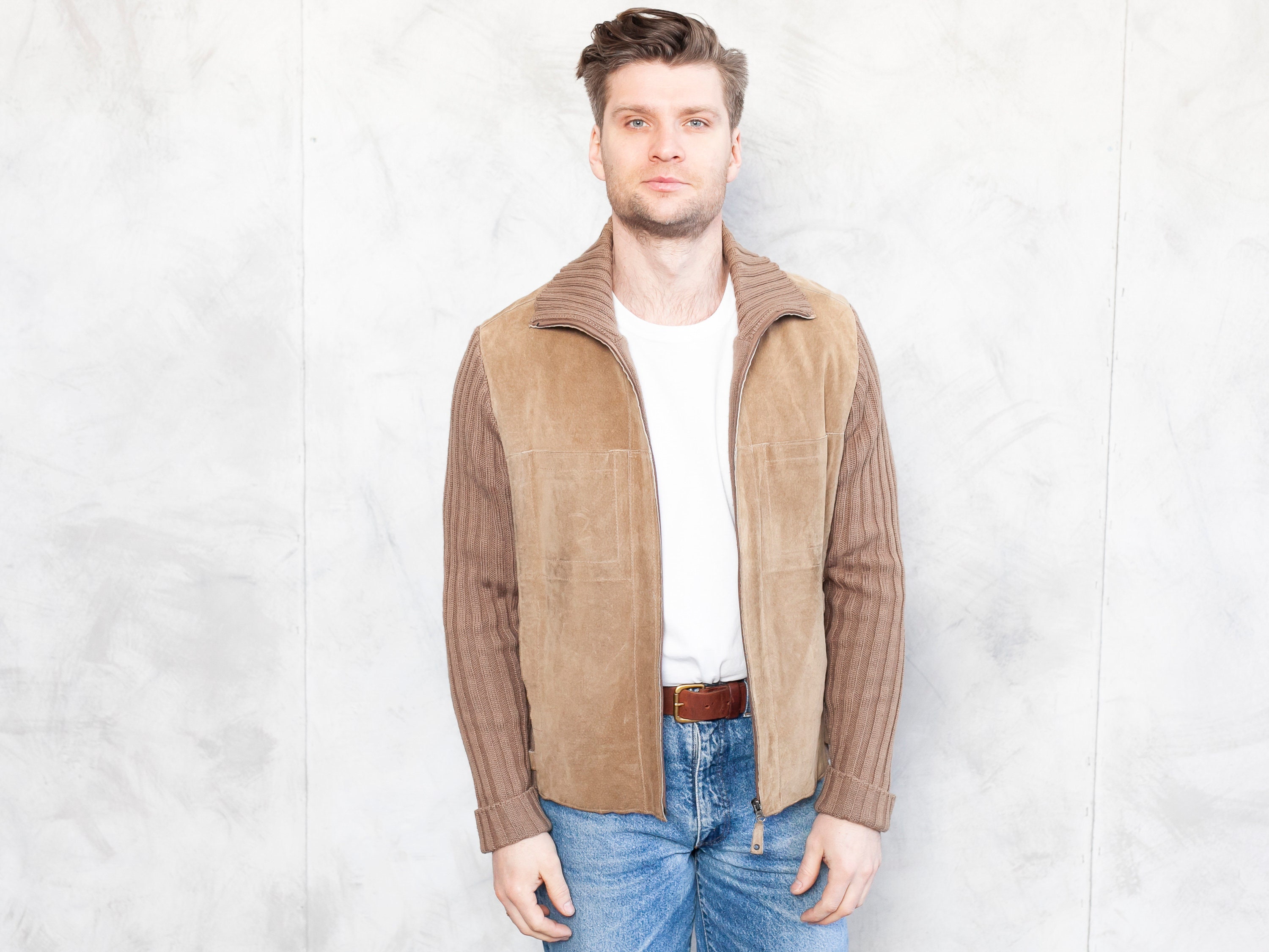 suede sweater jacket