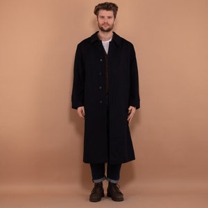 Long Wool Overcoat 80's, Size L Large , Vintage Loden Wool