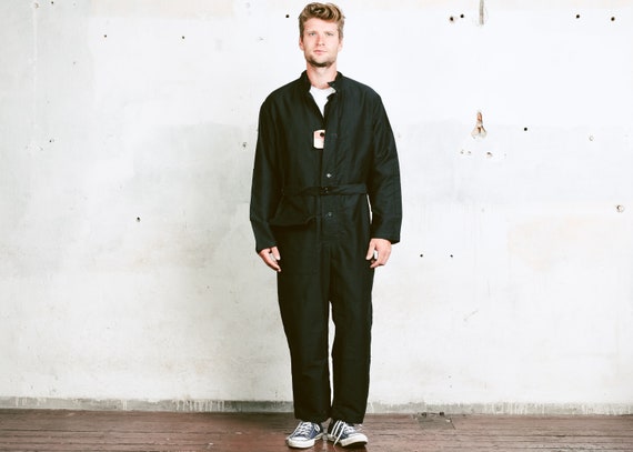 Vintage 70s Work Jumpsuit . 1970s Safety Workwear