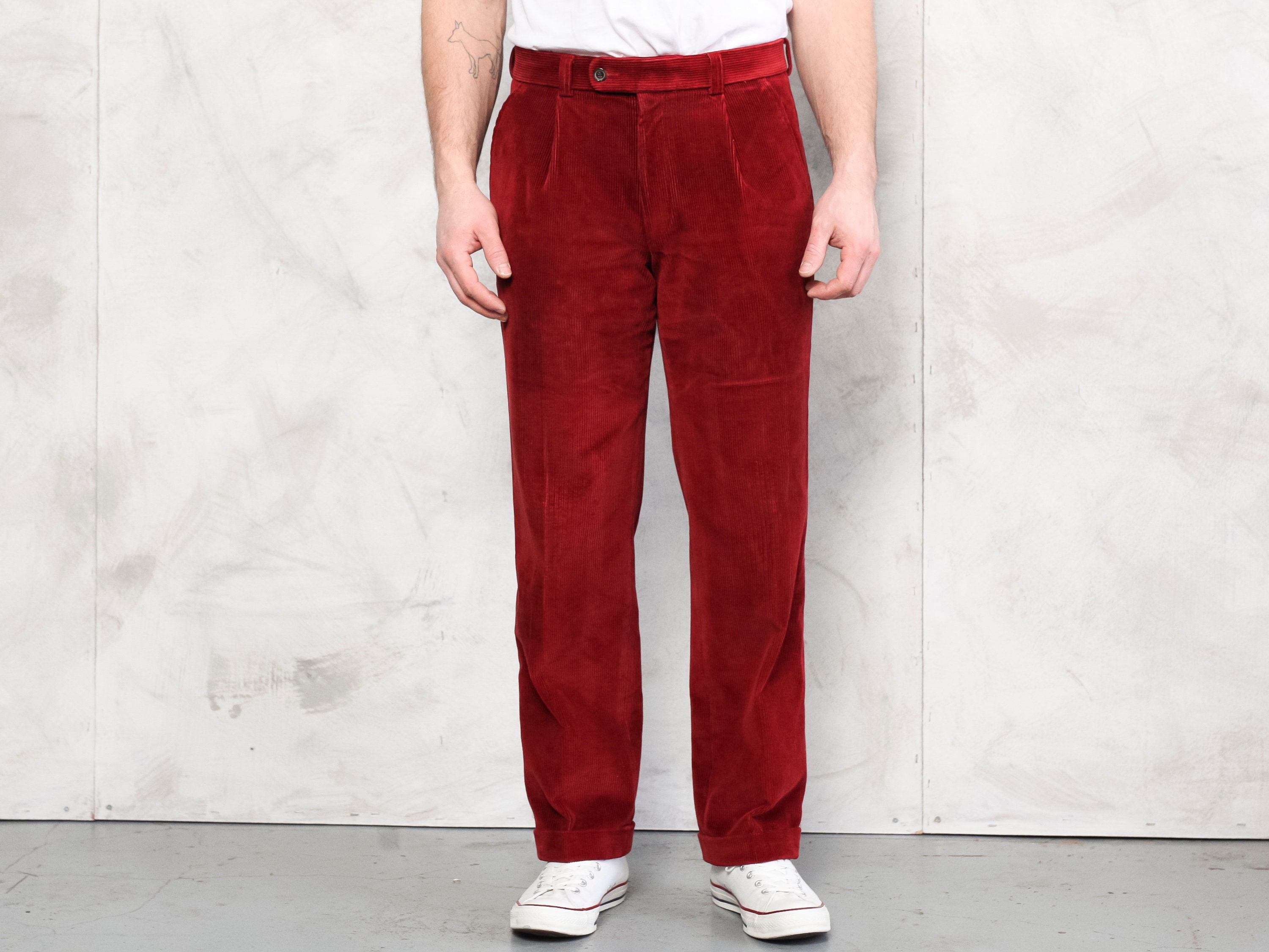 Corduroy Pants Red vintage 80s bordeaux 