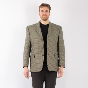 Vintage Beige Wool Blazer, Men&#39;s Size L Vintage Wool Jacket, Retro Sport Coat, Old Money Style, Mens Clothing, Heritage Style, Preppy Jacket