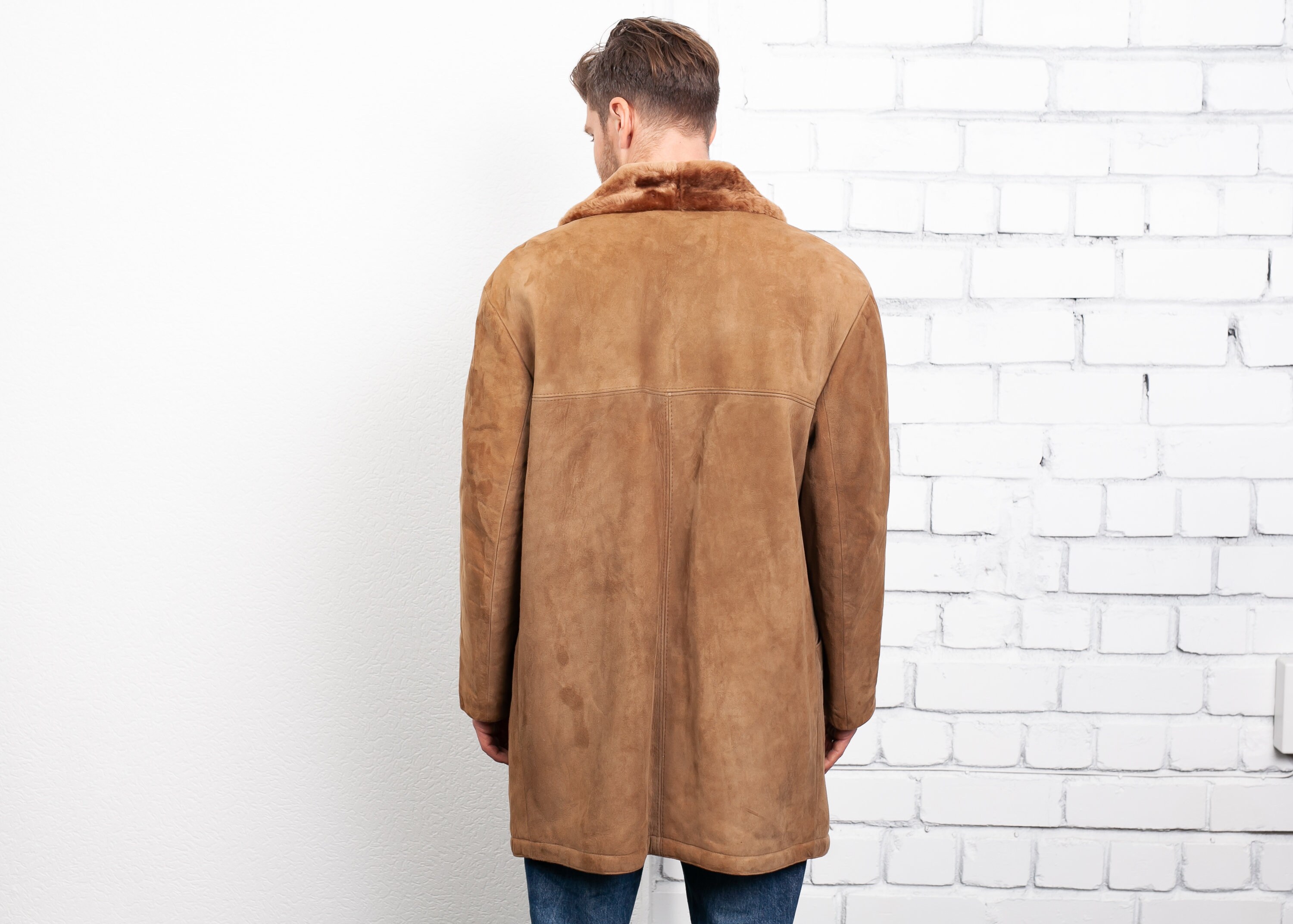 suede and sherpa coat