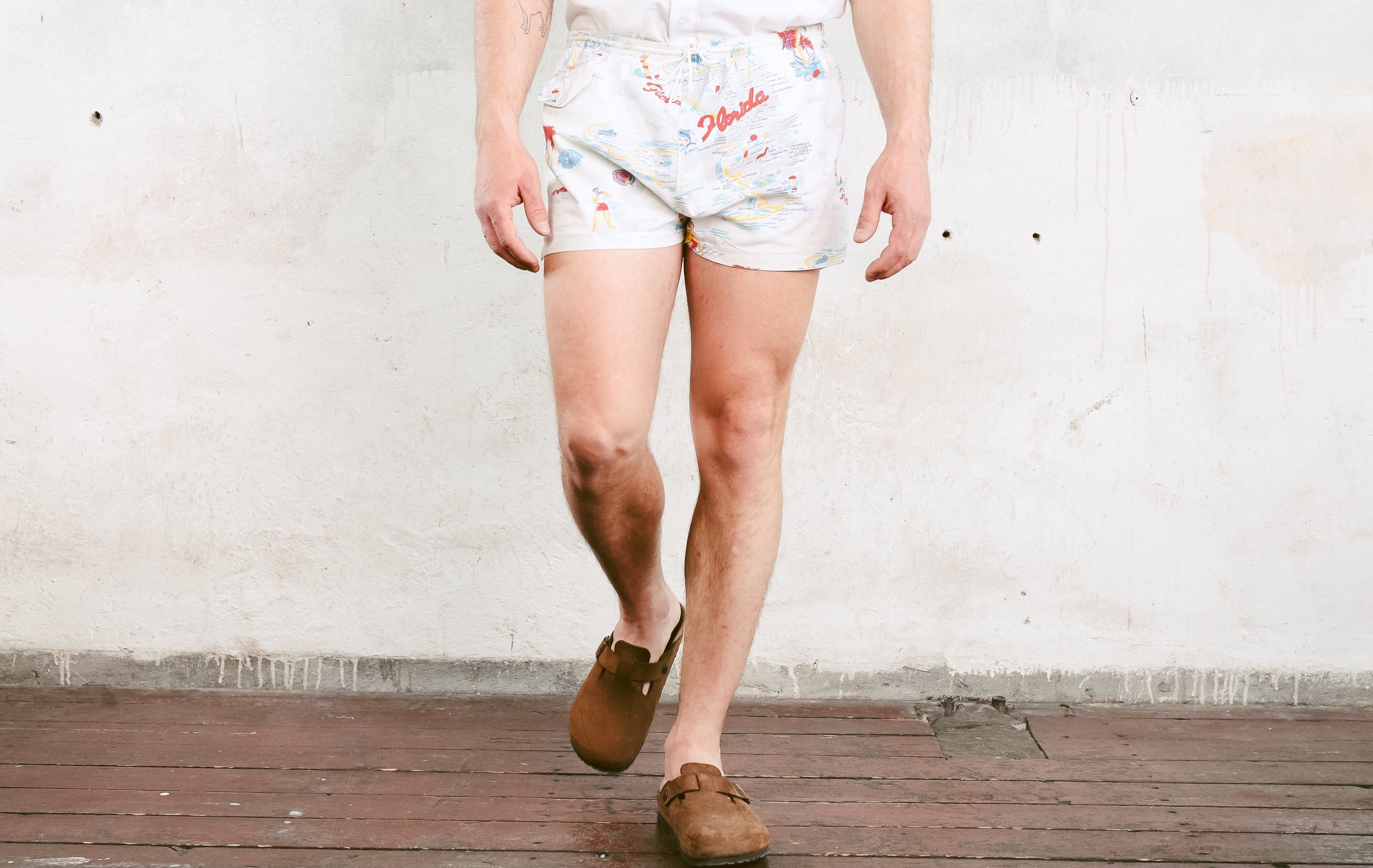 Bold 80s Summer Shorts . Vintage Men Beach Shorts Men's Surfer Shorts